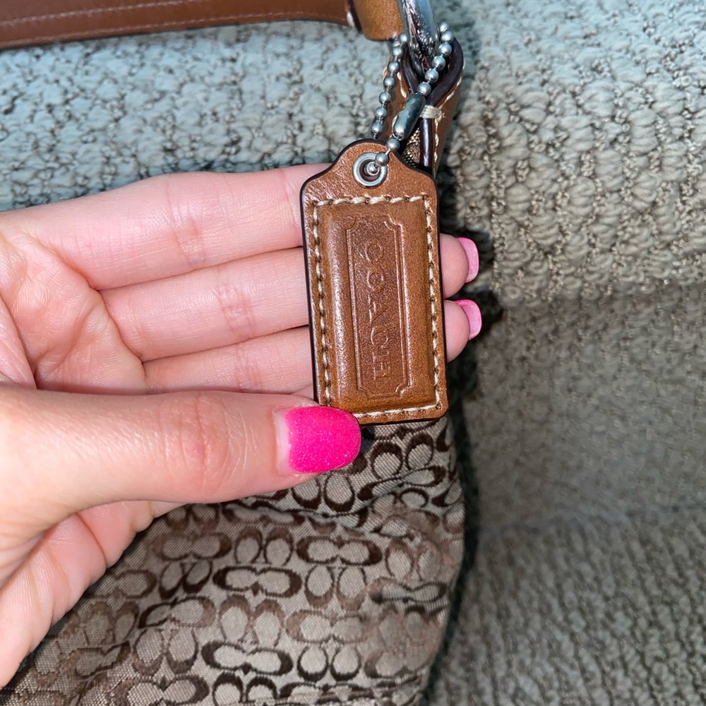 Coach Brown and Tan Monogram Shoulder Bag - Picture 2 of 8